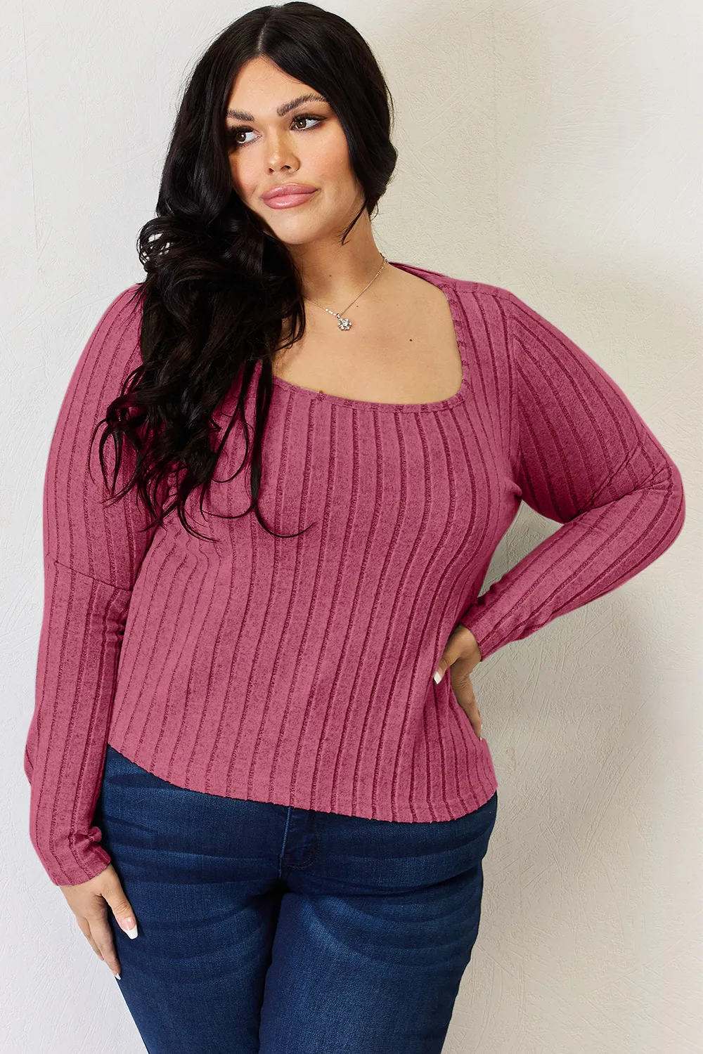 Full Size Ribbed Long Sleeve T-Shirt, image 20