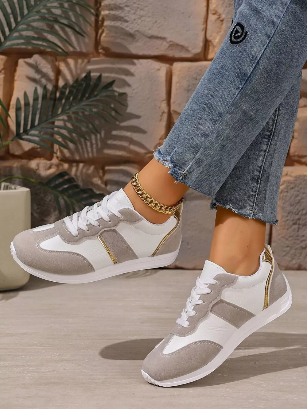 Round Toe Lace Up Sneakers, image 4