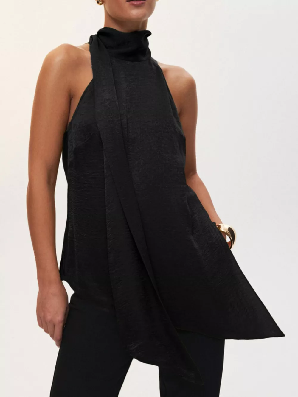 Elegant Halter Neck Asymmetrical Sleeveless Top