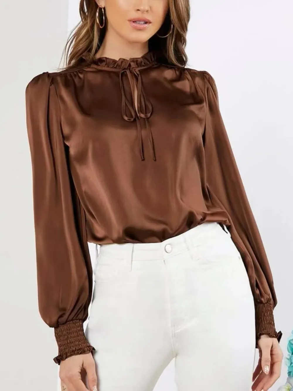 Frill Tied Lantern Sleeve Blouse, image 8