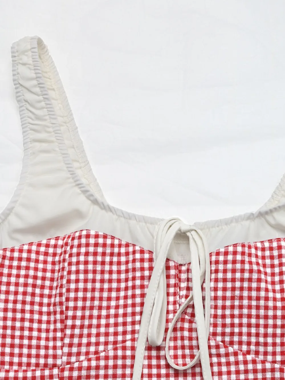 Contrast Plaid Square Neck Tank, image 5