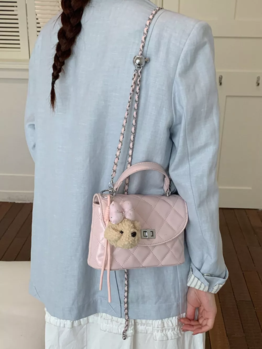 Quilted Chain Strap Crossbody Bag, image 5