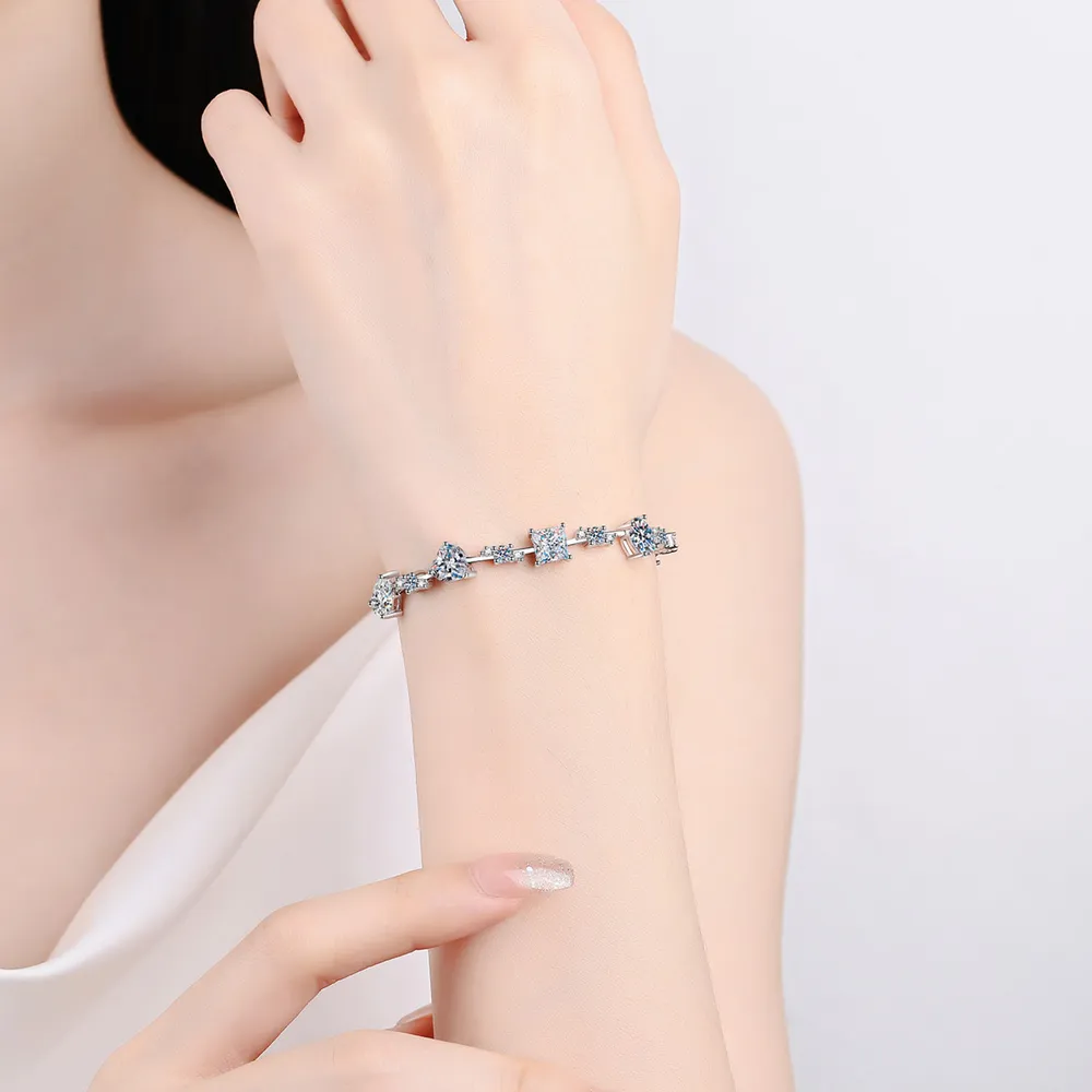6.2 Carat Moissanite 925 Sterling Silver Bracelet, image 5