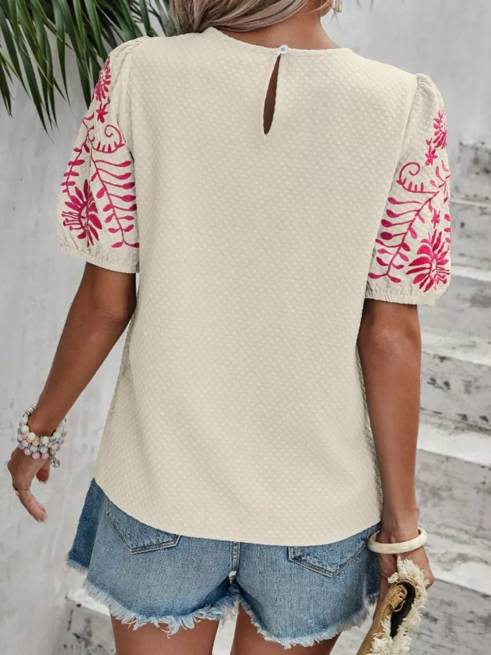 Embroidered Puff Sleeve Blouse, image 21