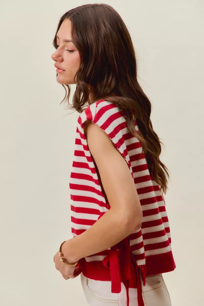 Stripe Star Patch 4th Of July Side Tie Vest Top, image 3