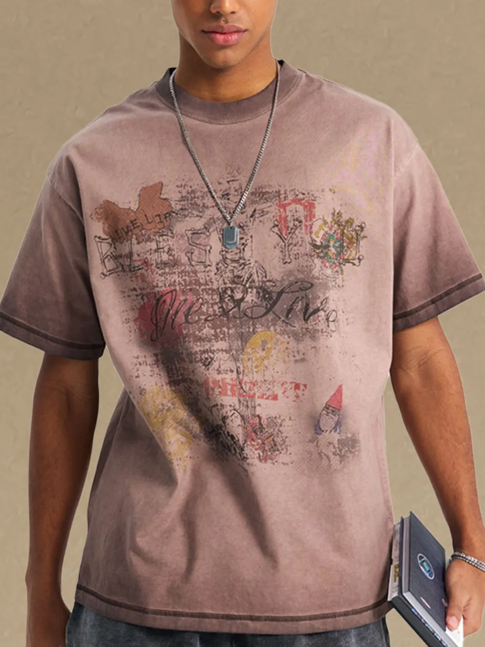 Men's Graphic Round Neck Half Sleeve T-Shirt, image 4