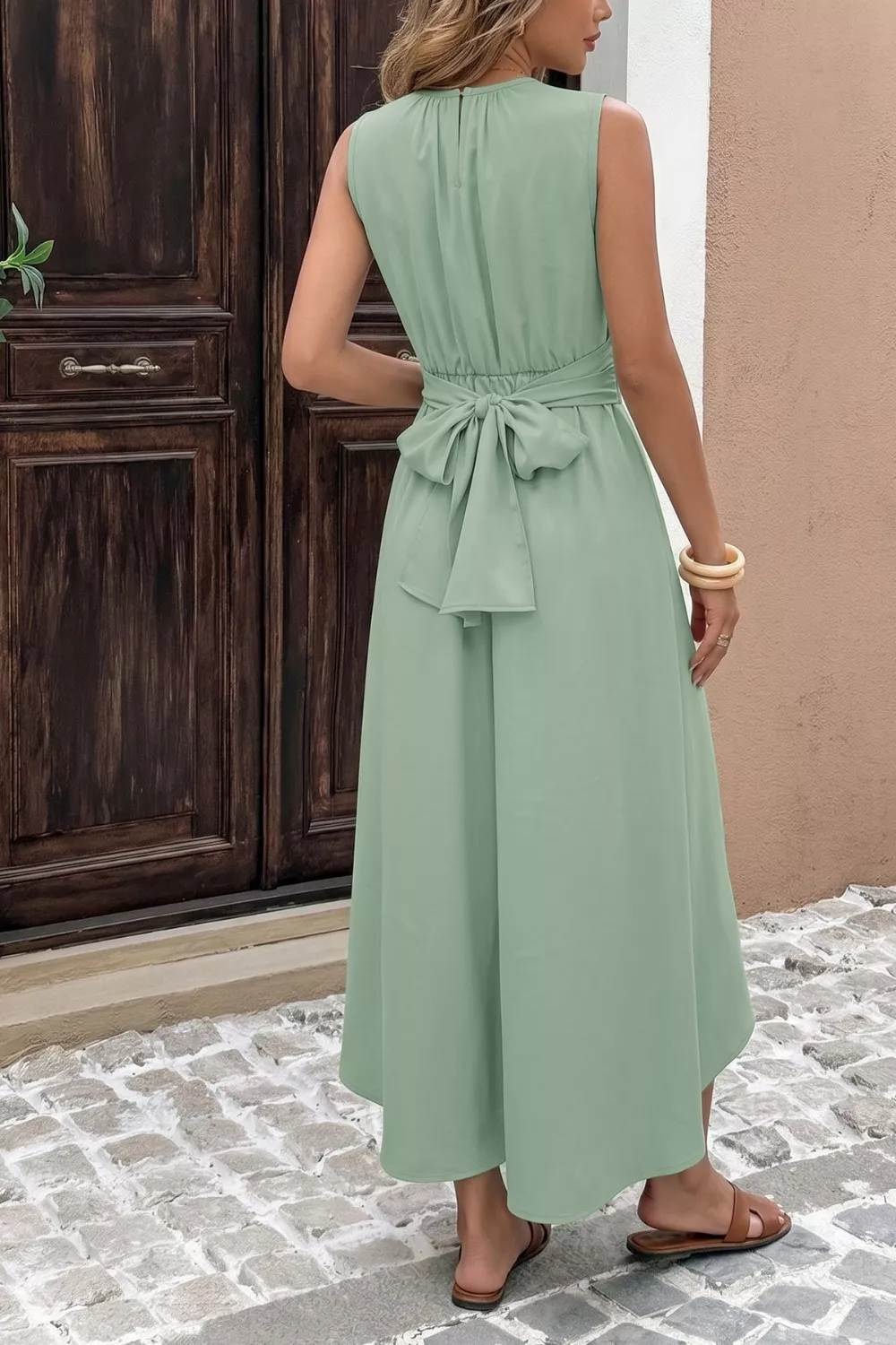 Sleeveless High-Low Hem A-Line Dress, image 5