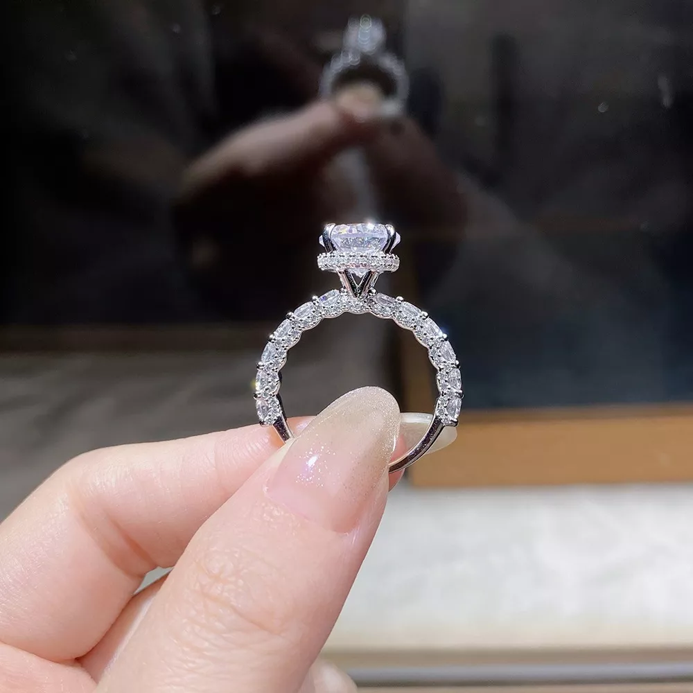 3 Carat 925 Sterling Silver Moissanite Ring, image 6