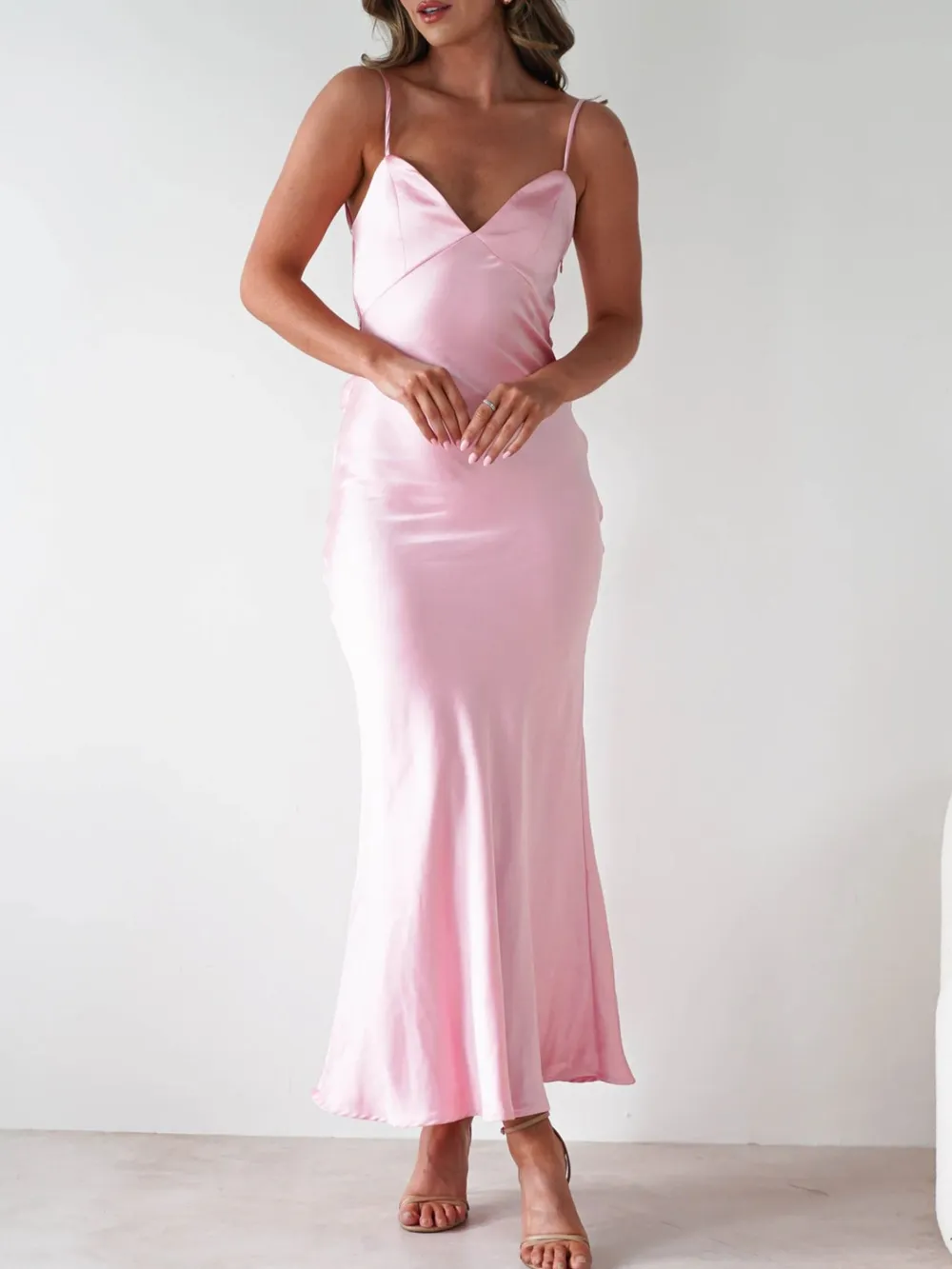 Satin Backless Cami Dress, image 11