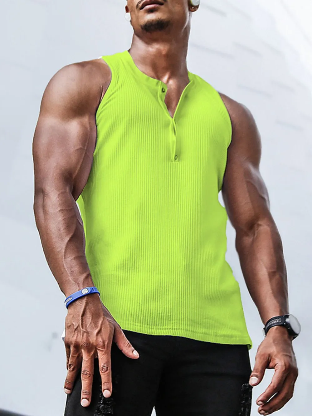 Men's Plus Size Ribbed Tank, image 7
