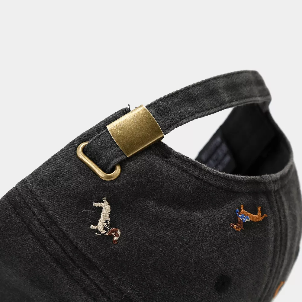 Dog Embroidered Washed Cotton Baseball Cap, image 7