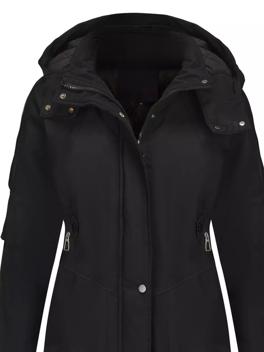 Full Size Hooded Mid-Length Windproof Outerwear Plus Size, image 22