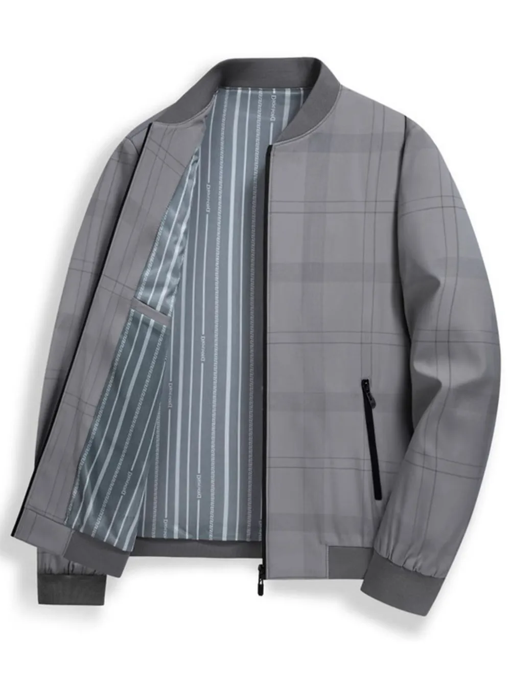 Men's Plus Size Zip Up Long Sleeve Jacket, image 6