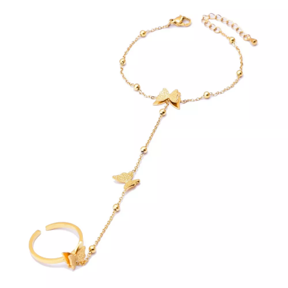 Butterfly Charm Finger Bracelet, image 4