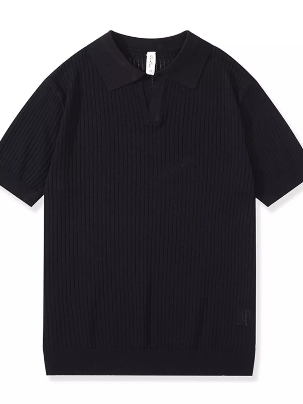 Men's Plus Size Ribbed Short Sleeve Polo, image 7