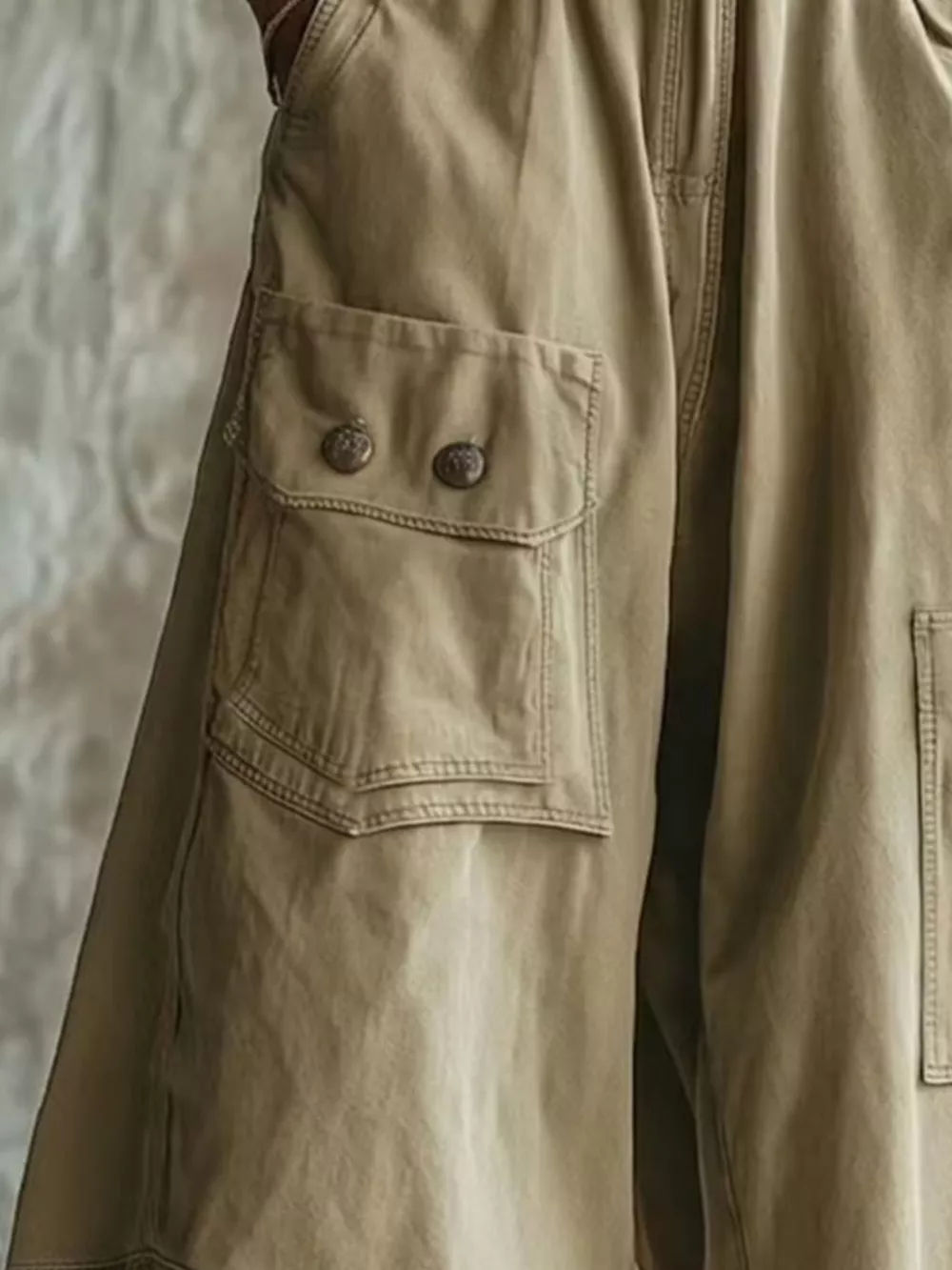 High-Waisted Cargo Wide-Leg Cropped Pants, image 9
