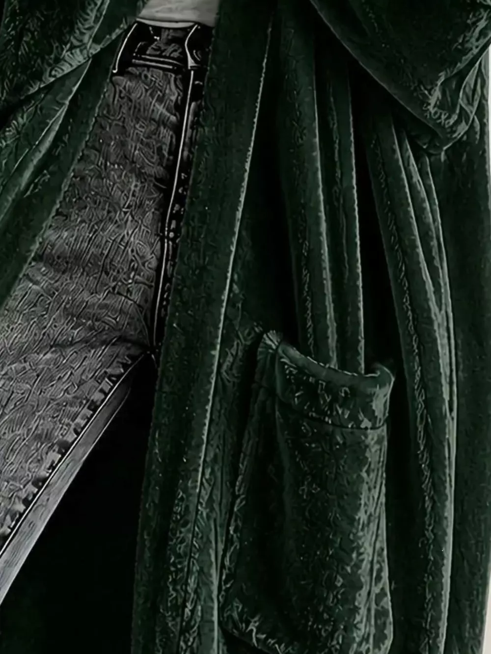 Full Size Velvet Open-Front Longline Outerwear Plus Size, image 8