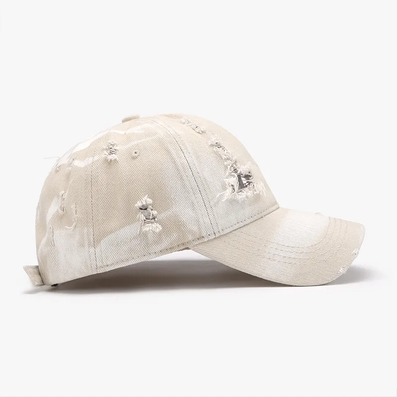 Distressed Adjustable Cotton Baseball Cap, image 4