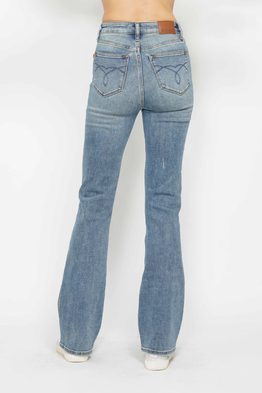 Full Size Tummy Control Back Embroidered Pocketed Bootcut Jeans Plus Size, image 13