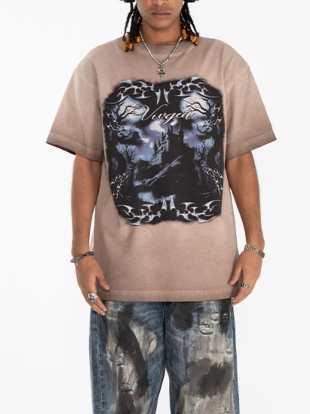 Men's Vintage Washed Graphic Oversized T-Shirt