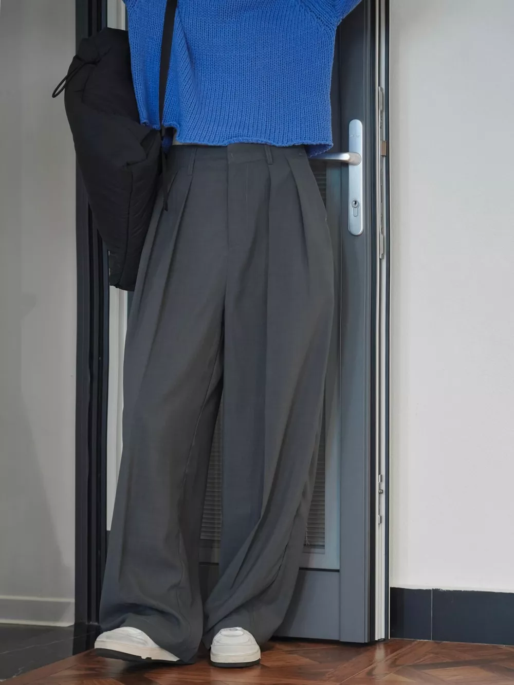 High-Waisted Pleated Wide-Leg Pants