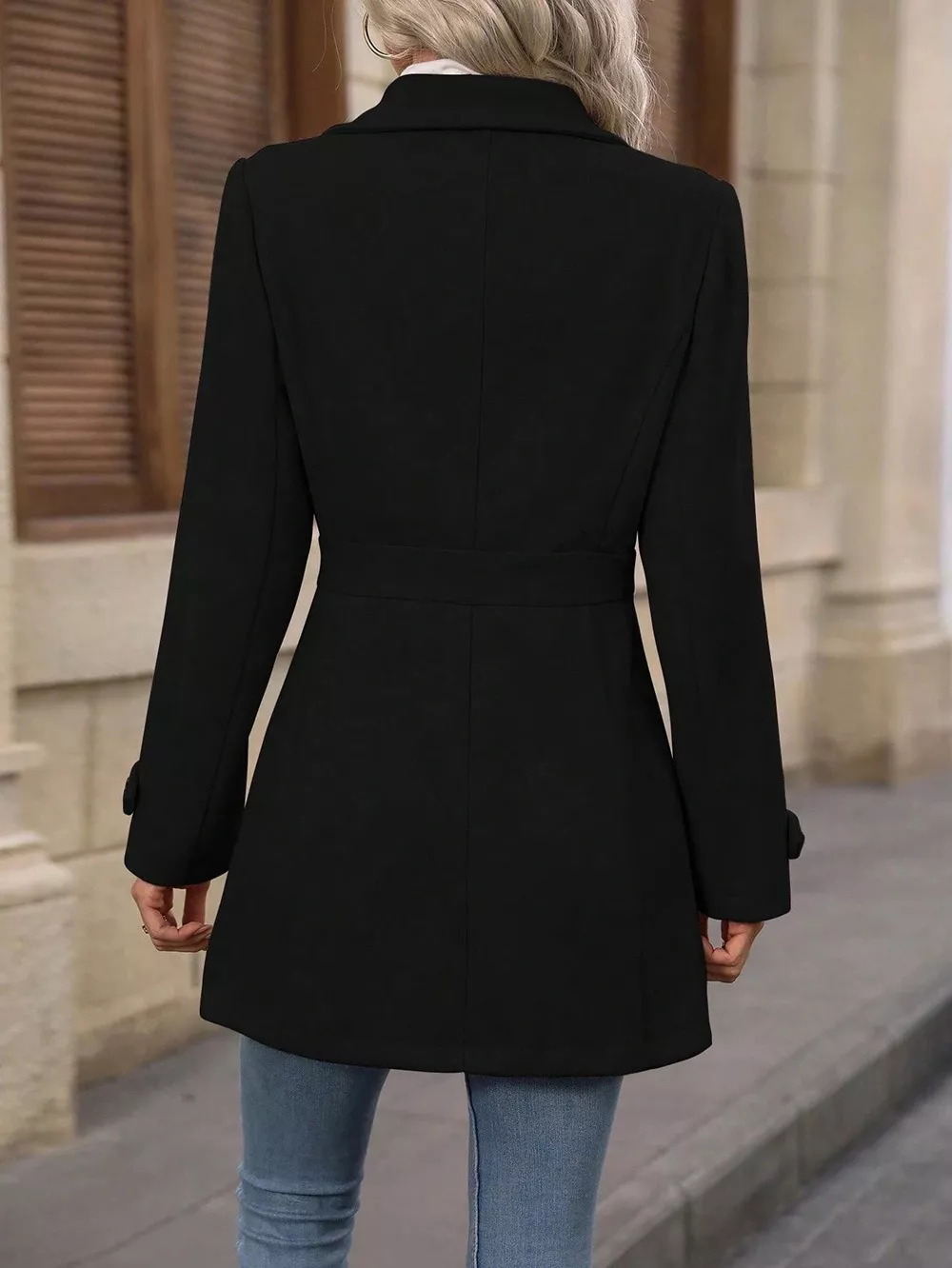 Collared Neck Button Up Coat, image 11