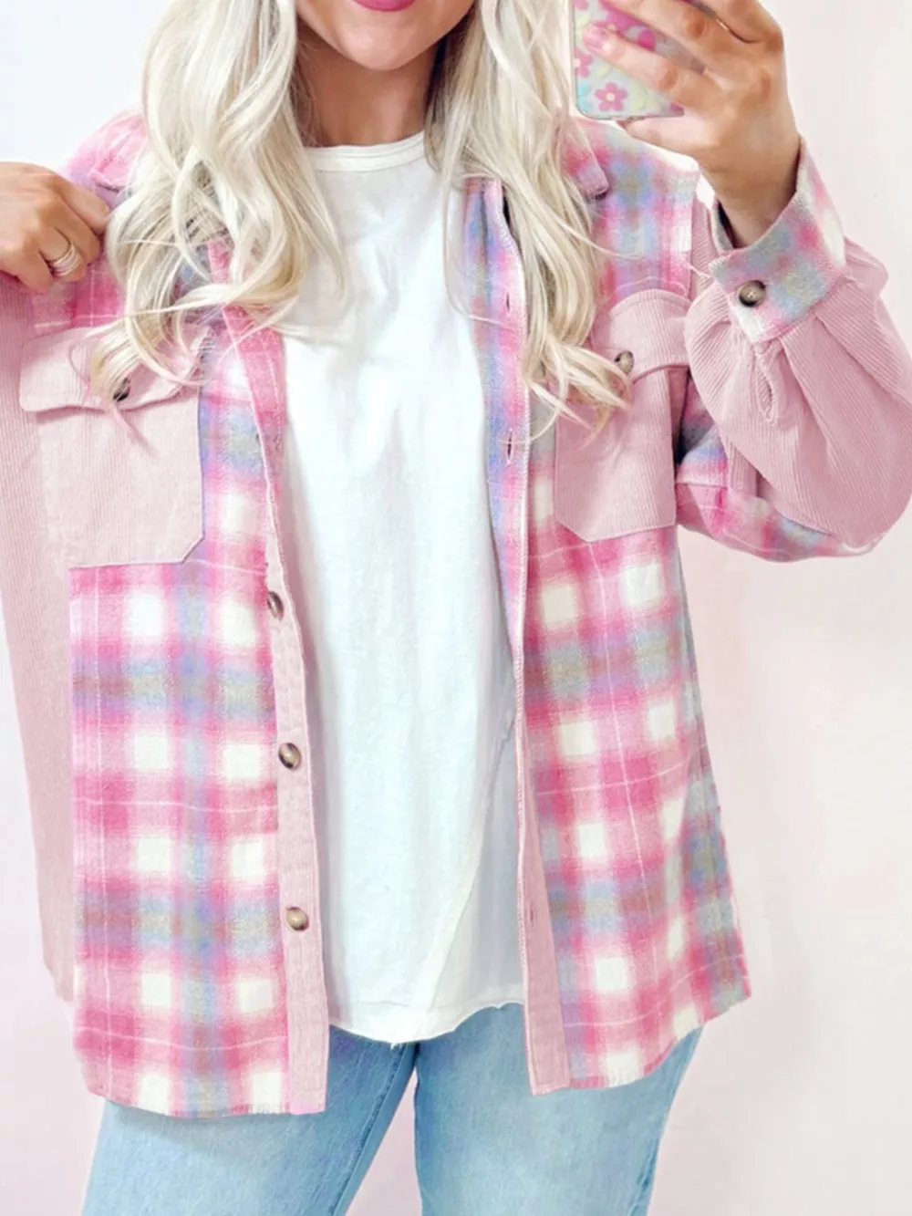 Plaid Button-Up Jacket, image 3
