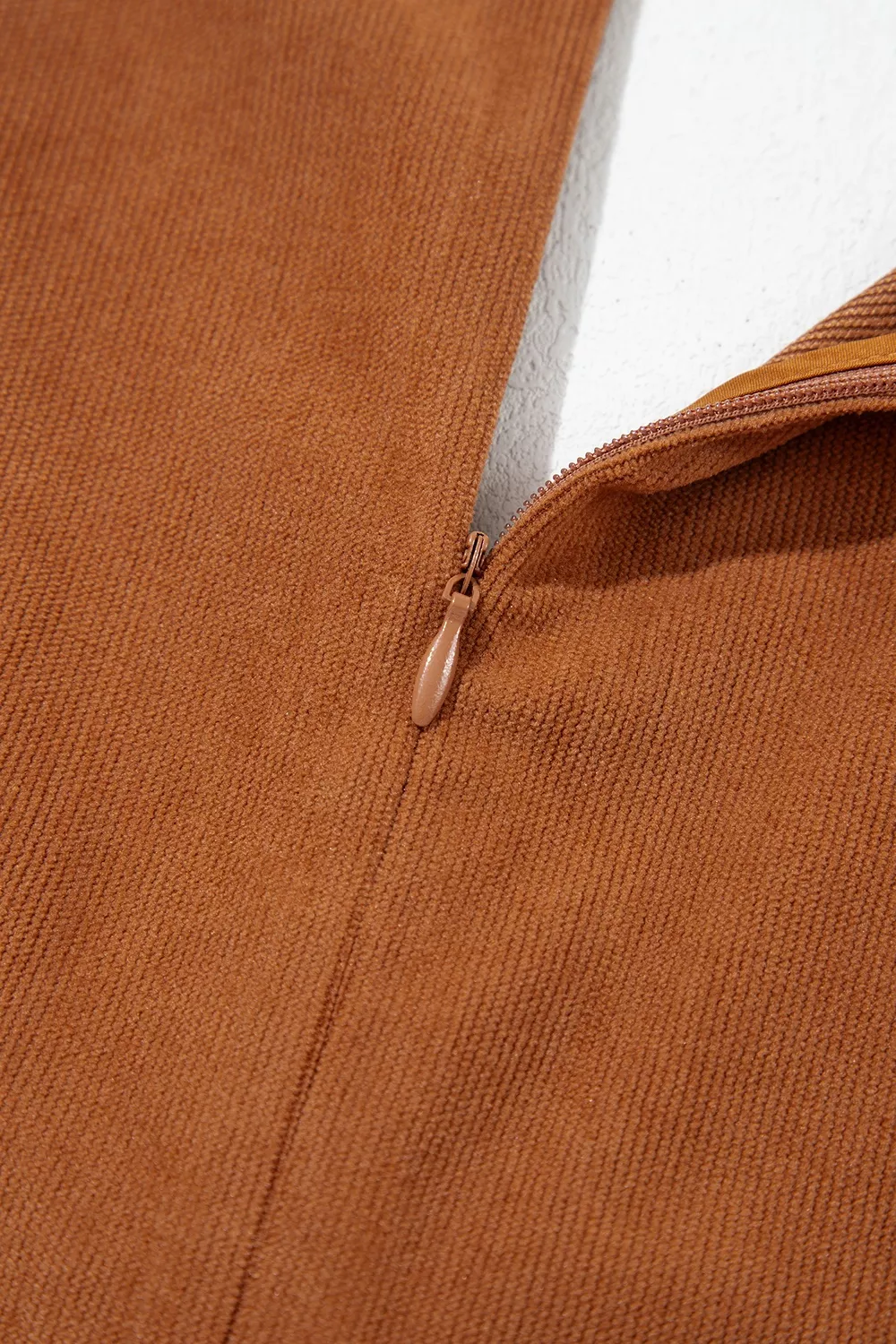 Solid Color Tie V Neck Sleeveless Corduroy Romper, image 14