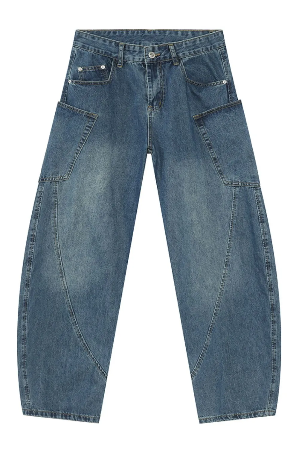 Mid Rise Waist Jeans with Pockets, image 6