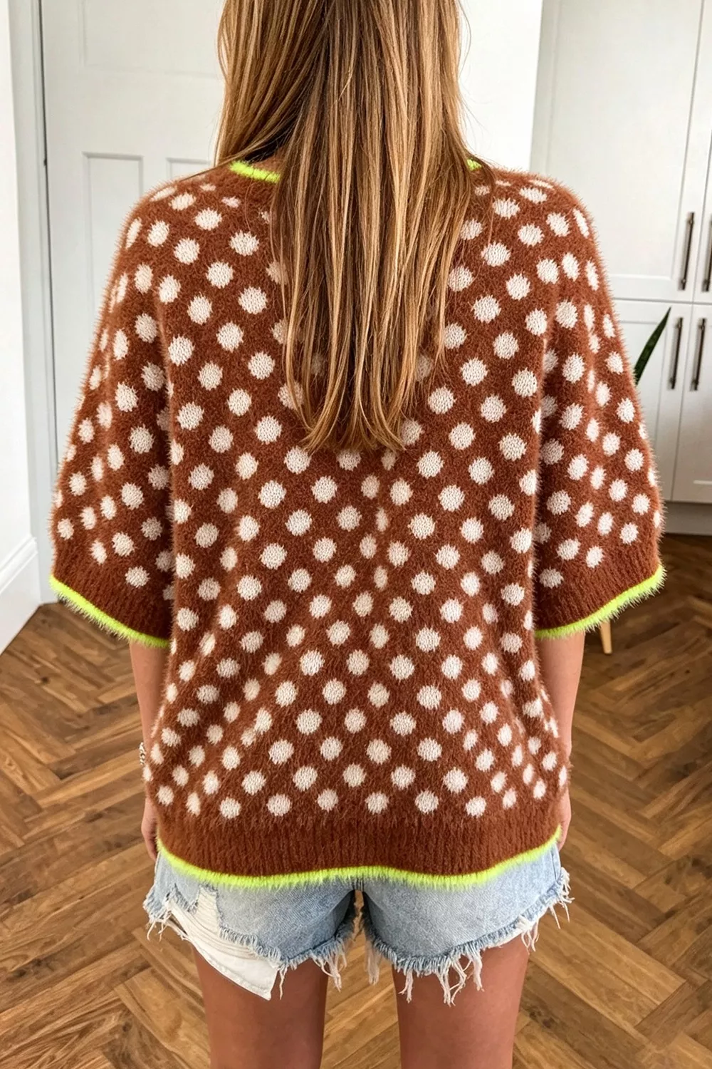 Polka Dot 3/4 Sleeve Sweater, image 2