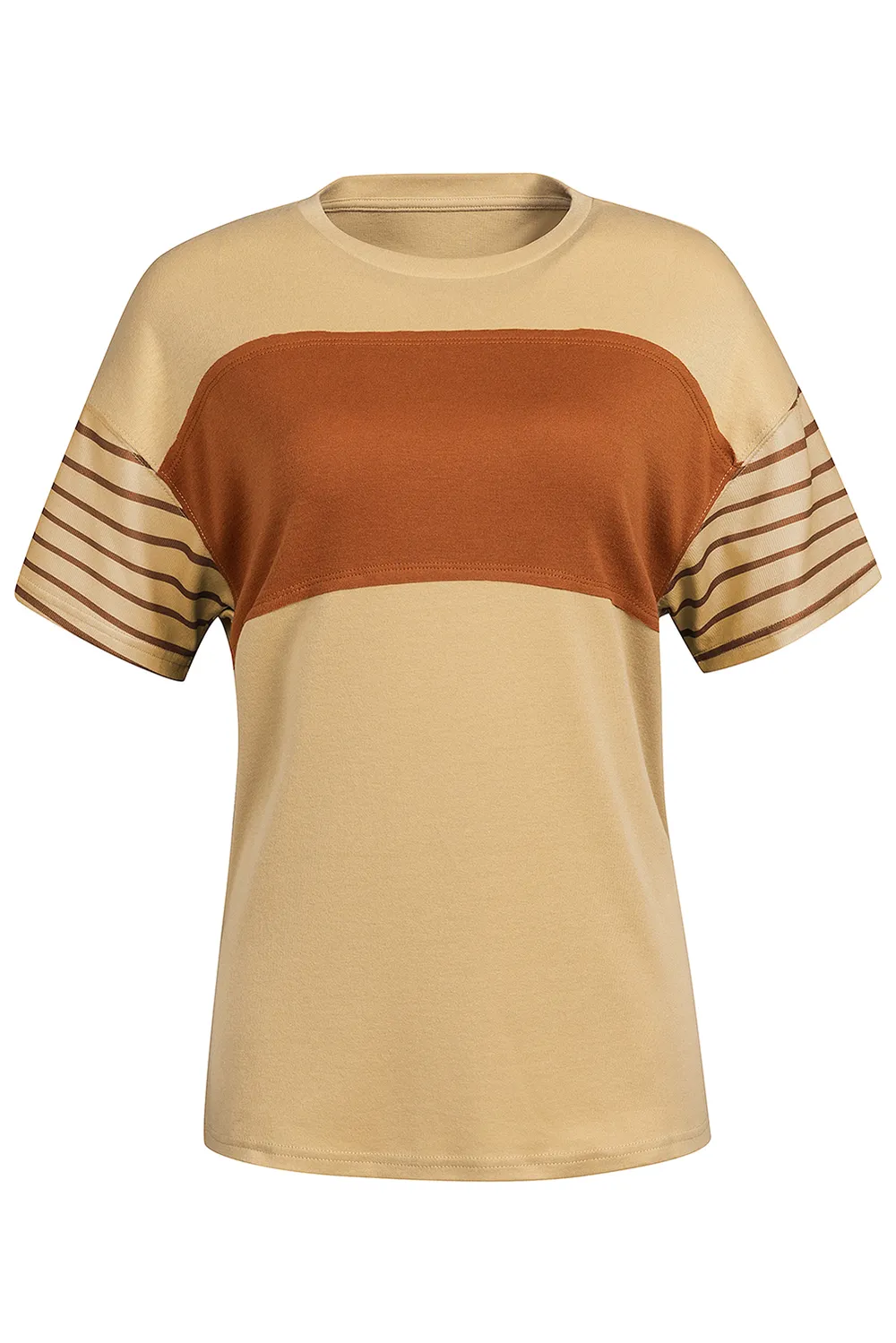 Striped Round Neck Short Sleeve T-Shirt, image 12
