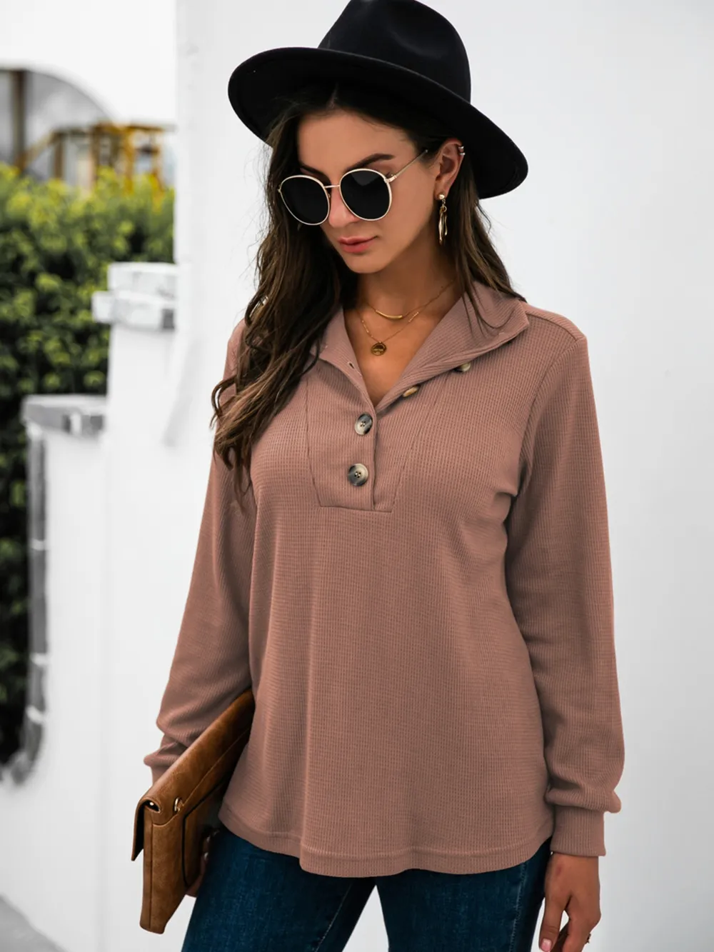 Half Button Long Sleeve T-Shirt, image 4