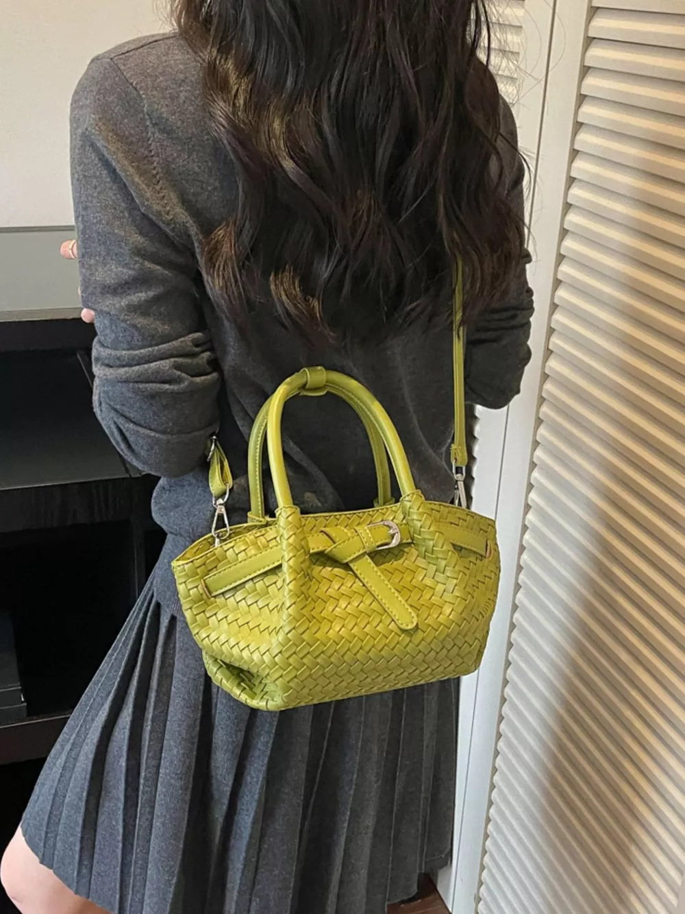 Woven Leather Crossbody Bag, image 6