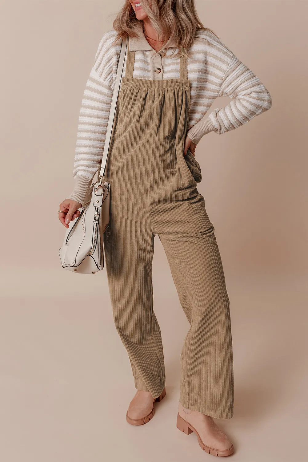 Square Neck Wide Strap Overalls, image 11