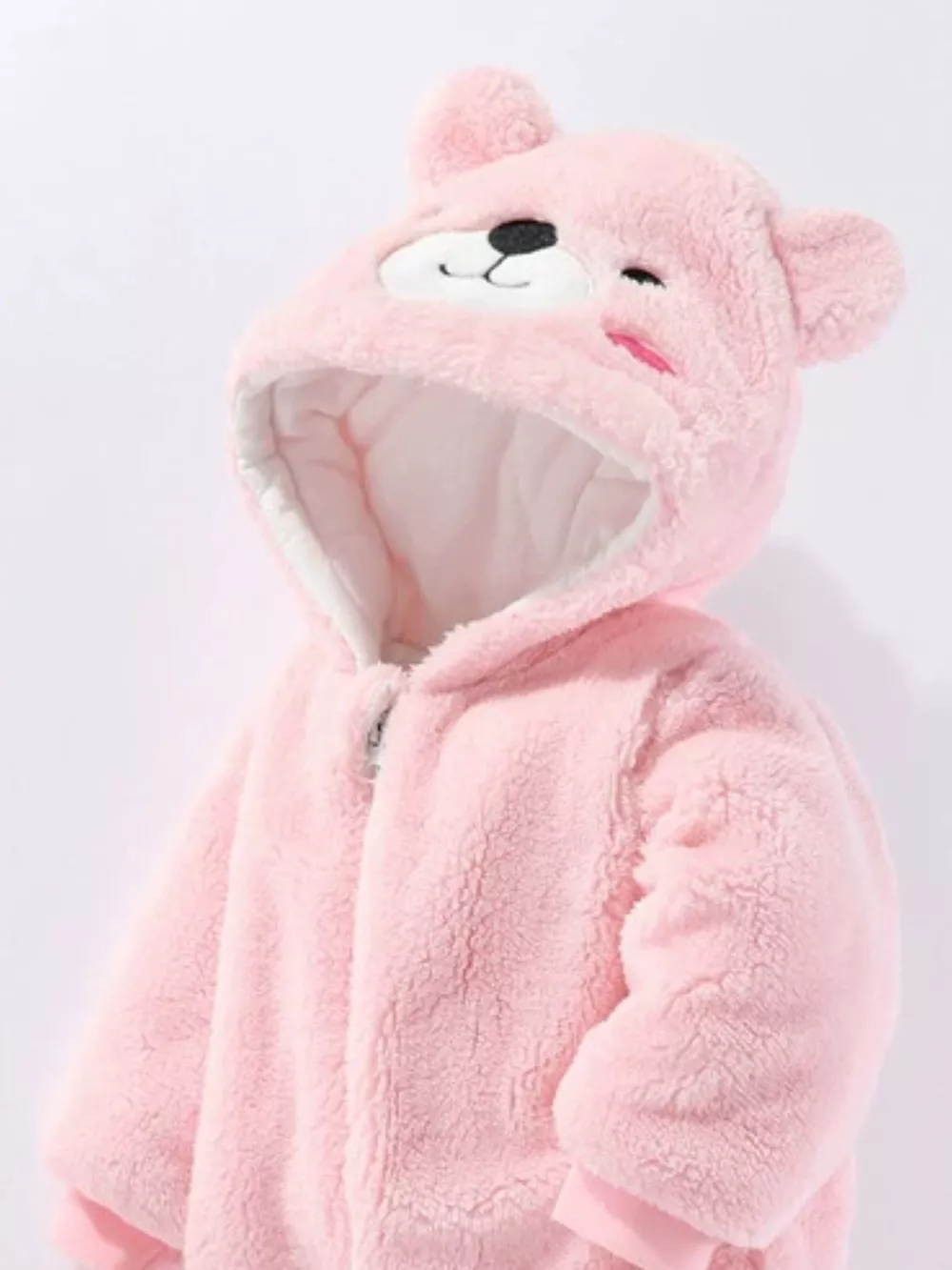 Children's Cozy Bear Hooded Fleece One-Piece, image 11