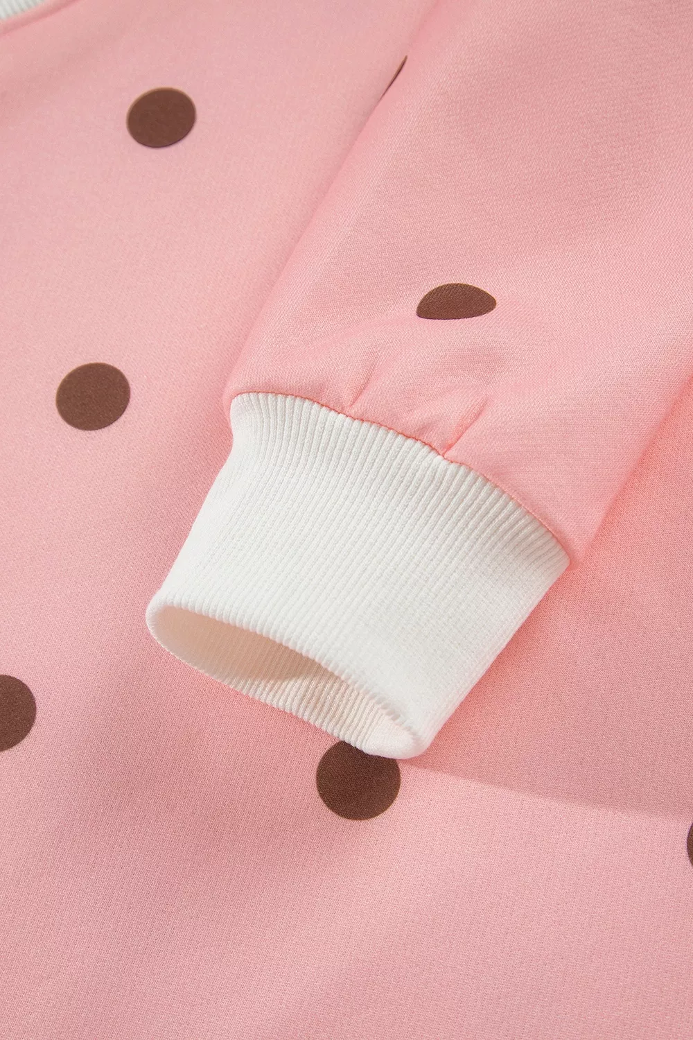 Polka Dot Long Sleeve Sweatshirt and Shorts Lounge Set, image 12