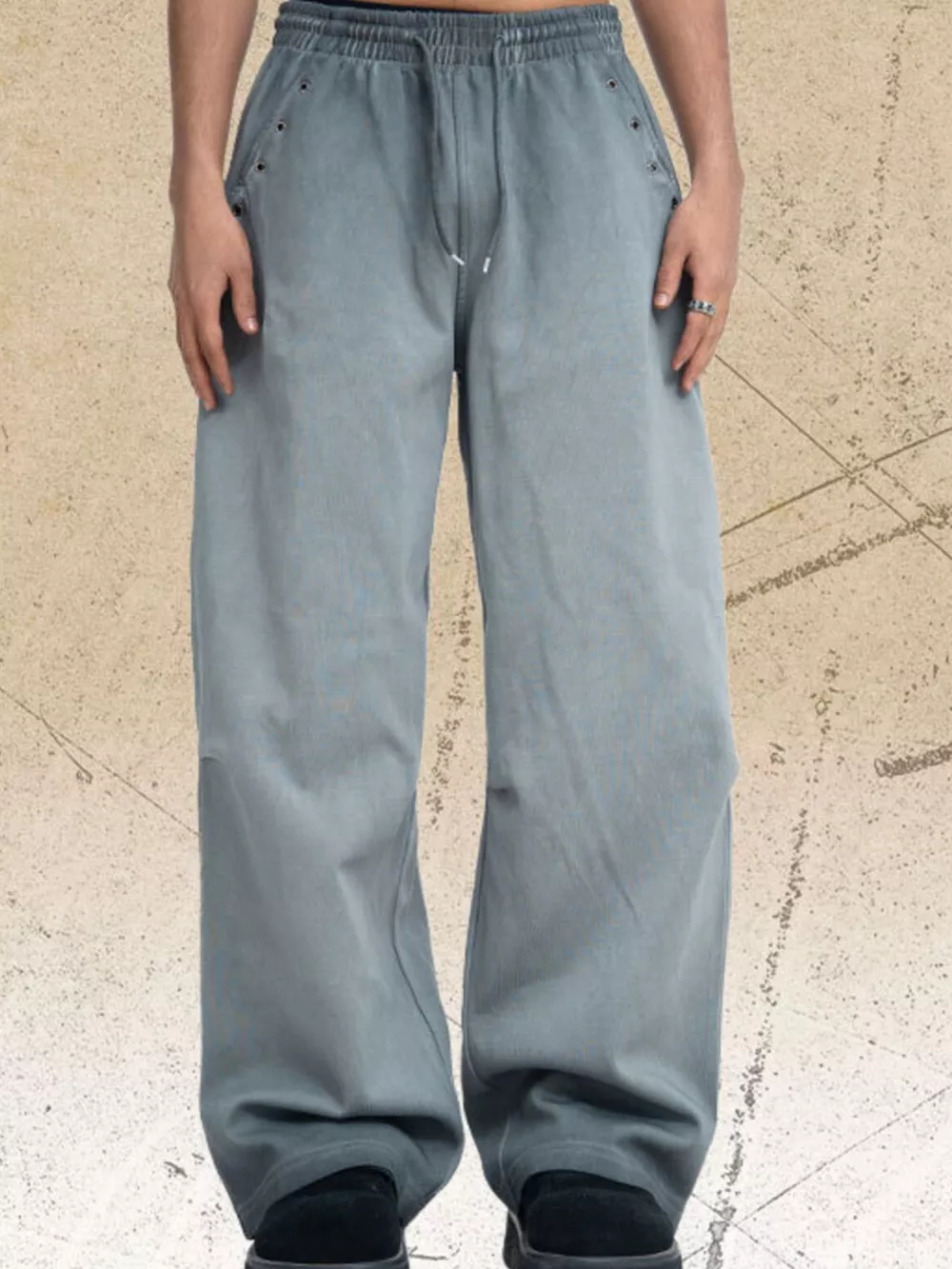 Men's Drawstring Wide Leg Pants