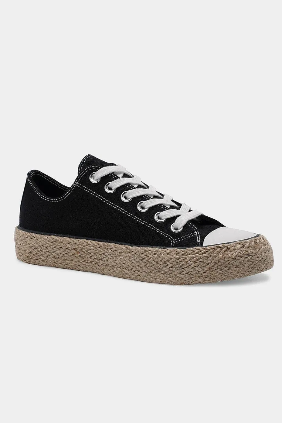 Lace Up Woven Espadrille Sole Sneakers, image 3
