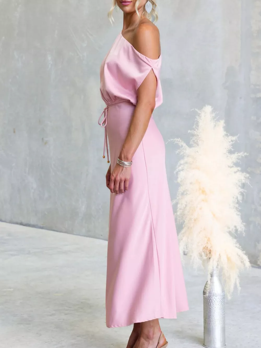 One-Shoulder Tied Midi Dress, image 20
