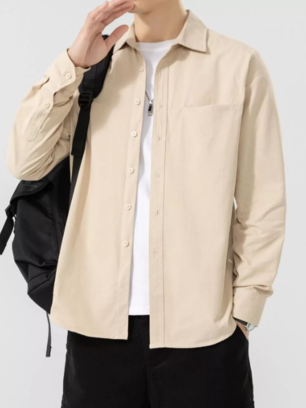Men's Plus Size Button Up Long Sleeve Shirt, image 5