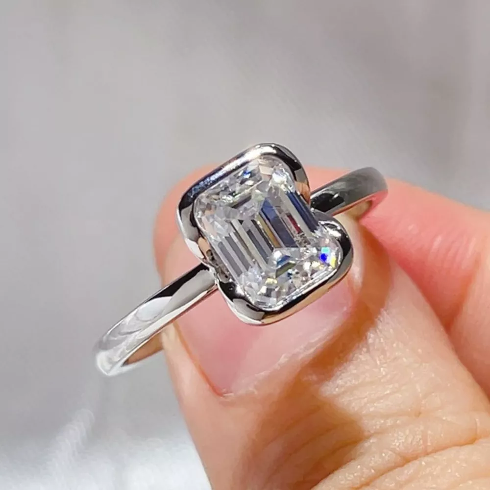 2 Carat 925 Sterling Silver Moissanite Ring, image 4