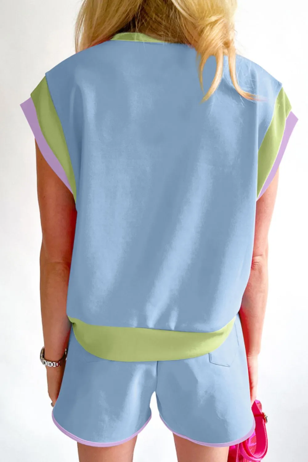 HAPPY EASTER Sequin Round Neck Top and Short Set, image 4
