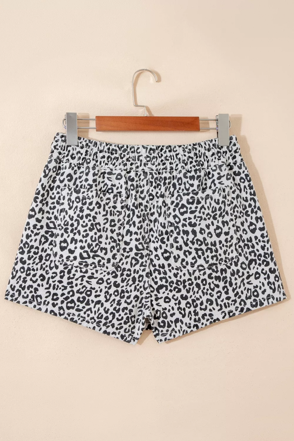 Leopard Print Tassel Drawstring Casual Denim Skort, image 6