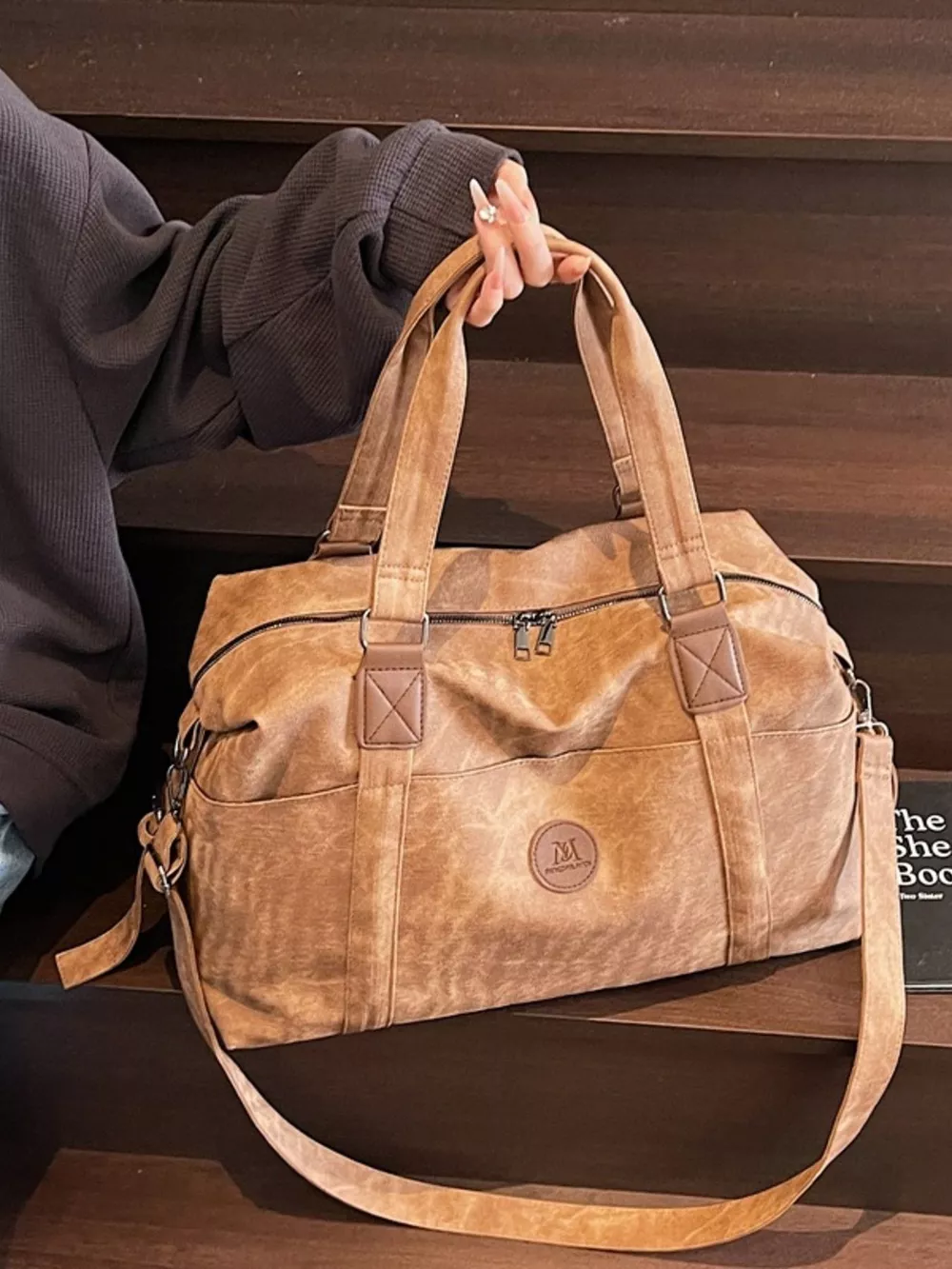 Vintage Washed Duffel Bag, image 5