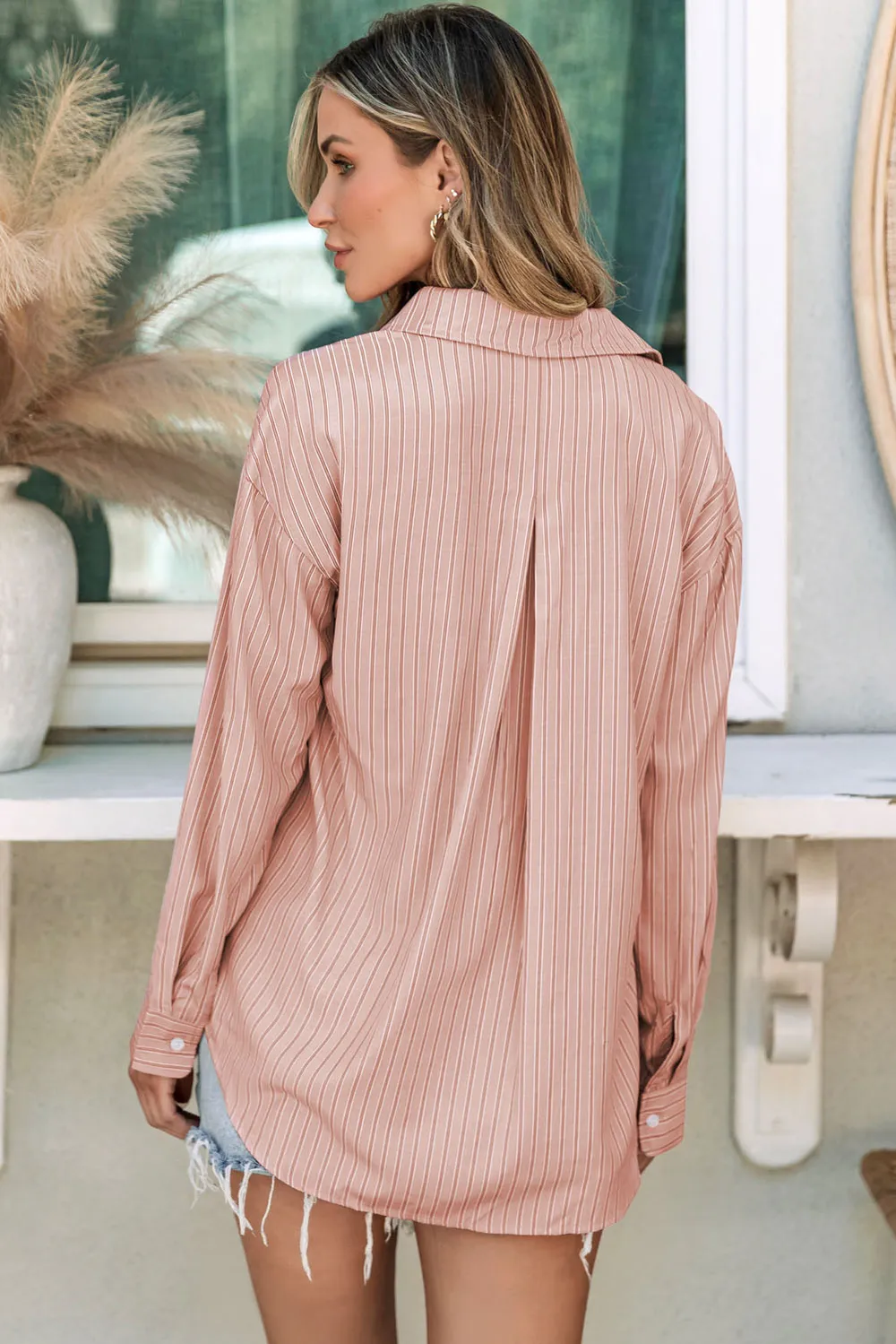Striped Button Up Long Sleeve Shirt, image 28