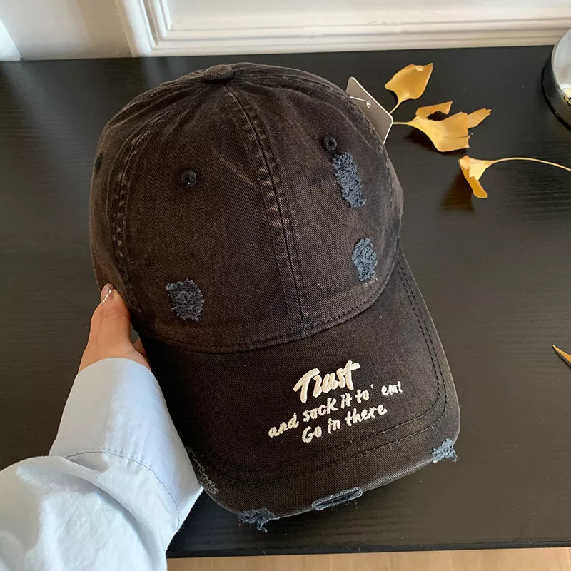 Distressed Embroidered Baseball Cap, image 2