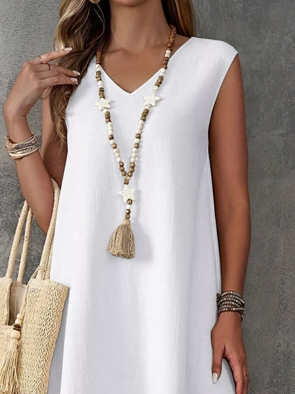 Sleeveless V-Neck Side-Slit Maxi Dress, image 12