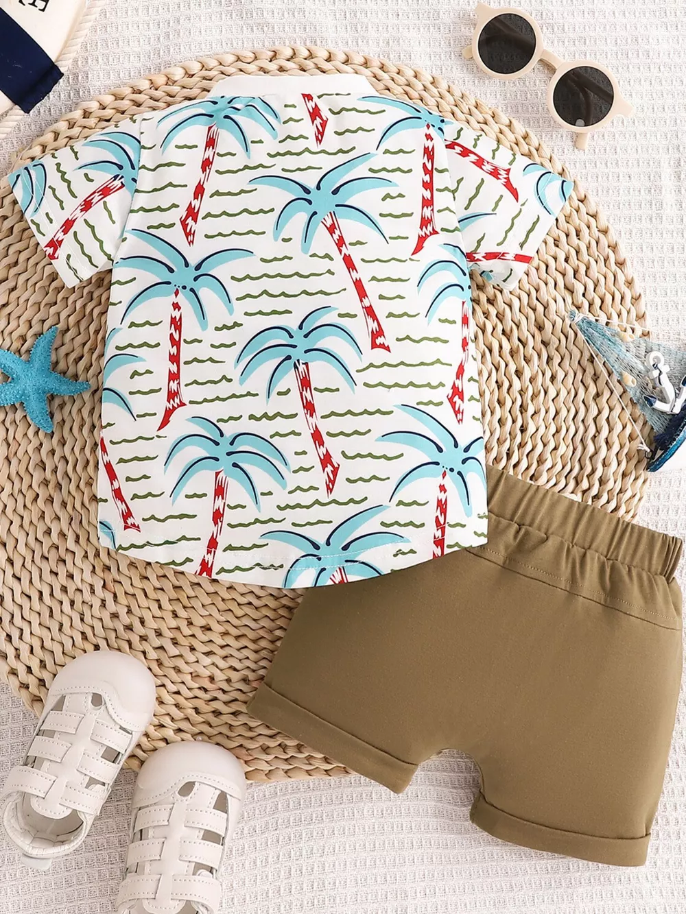 Children's Palm Tree Print T-Shirt and Shorts Set, image 5