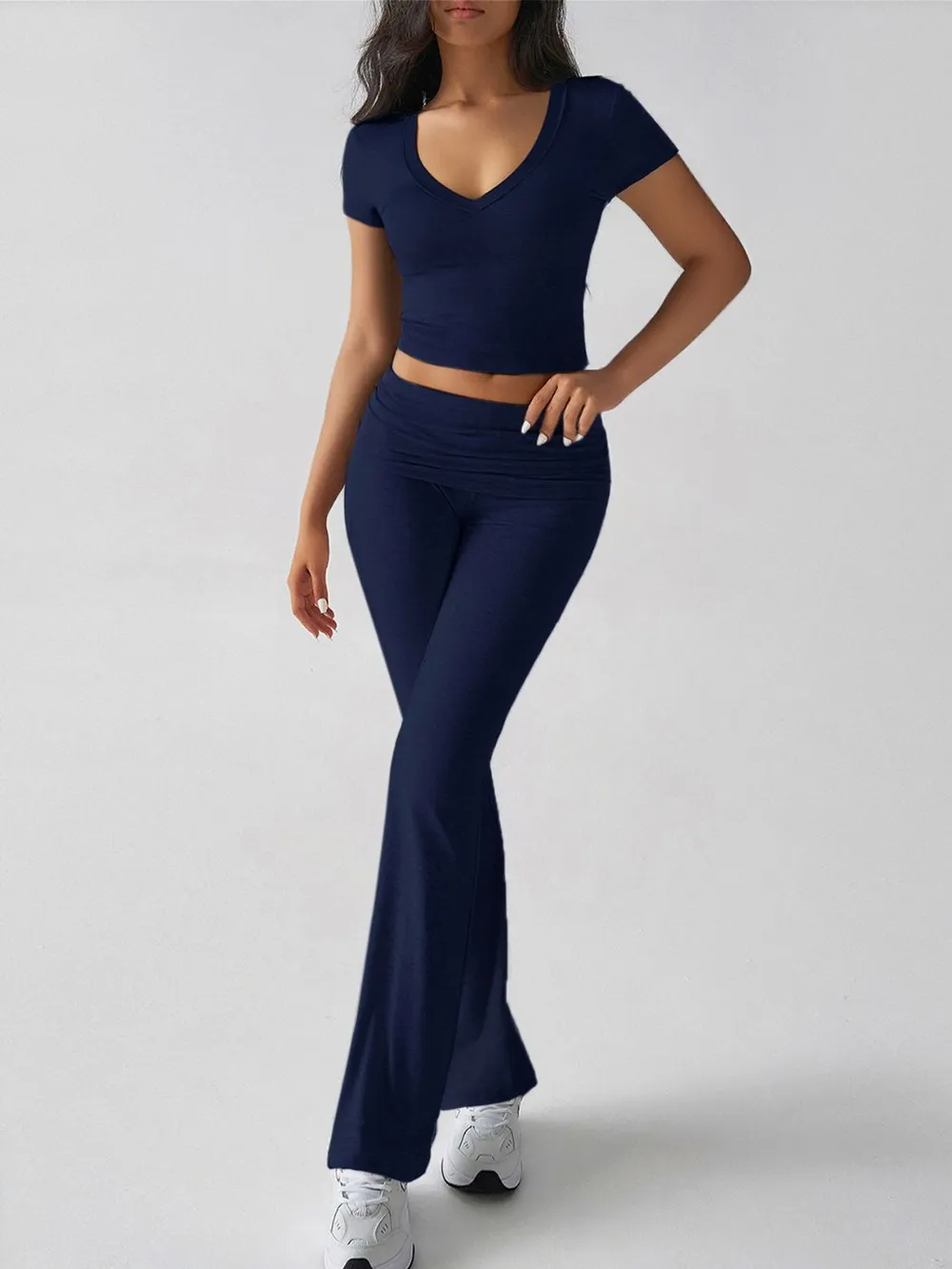 V-Neck Top and Bootcut Leggings Set, image 17