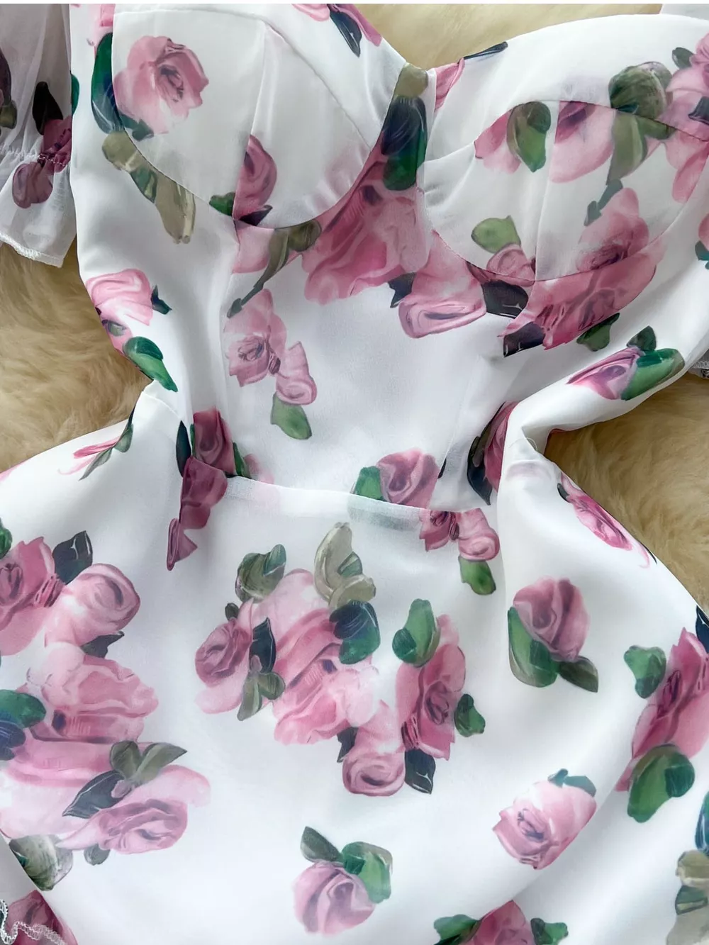 Floral Print Ruffle Hem Midi Dress, image 3